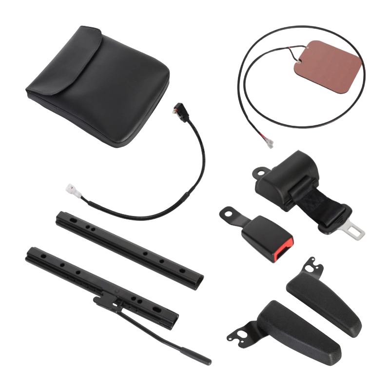 BF1-2 Scaun pentru stivuitor cu spătar pliabil din vinil negru rentabil pentru flote de vehicule de depozit